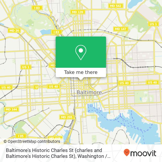 Mapa de Baltimore's Historic Charles St (charles and Baltimore's Historic Charles St), Baltimore, MD 21201