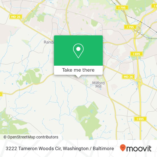 Mapa de 3222 Tameron Woods Cir, Windsor Mill, MD 21244