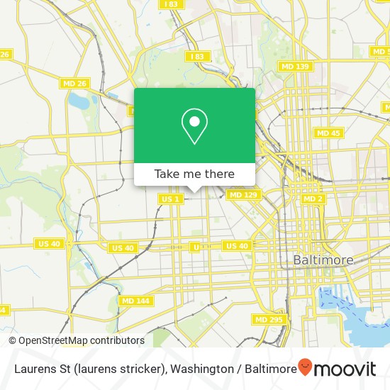 Mapa de Laurens St (laurens stricker), Baltimore, MD 21217
