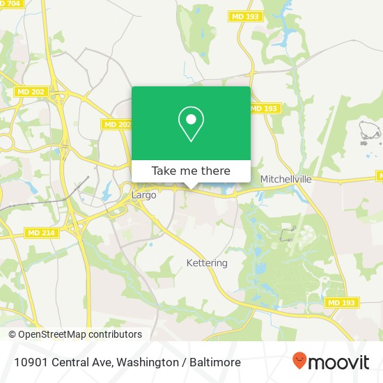 Mapa de 10901 Central Ave, Bowie, MD 20716