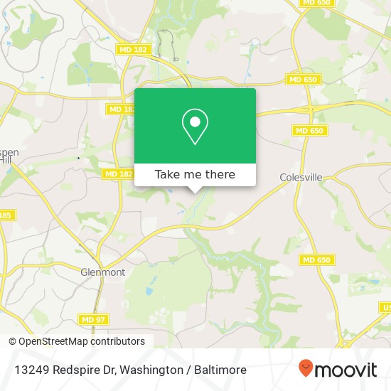 Mapa de 13249 Redspire Dr, Silver Spring, MD 20906