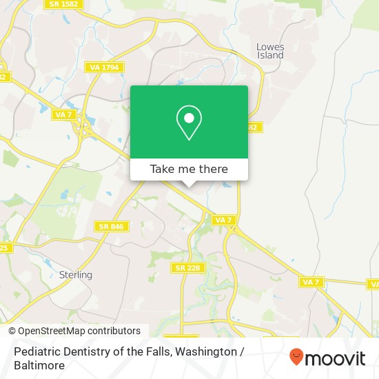 Mapa de Pediatric Dentistry of the Falls, 46950 Jennings Farm Dr