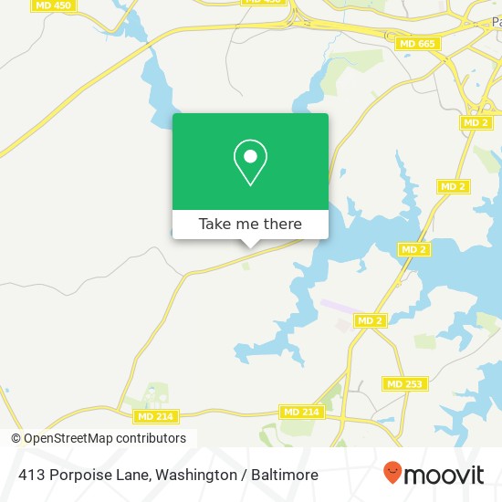 Mapa de 413 Porpoise Lane, 413 Porpoise Ln, Riva, MD 21140, USA