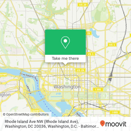 Rhode Island Ave NW (Rhode Island Ave), Washington, DC 20036 map