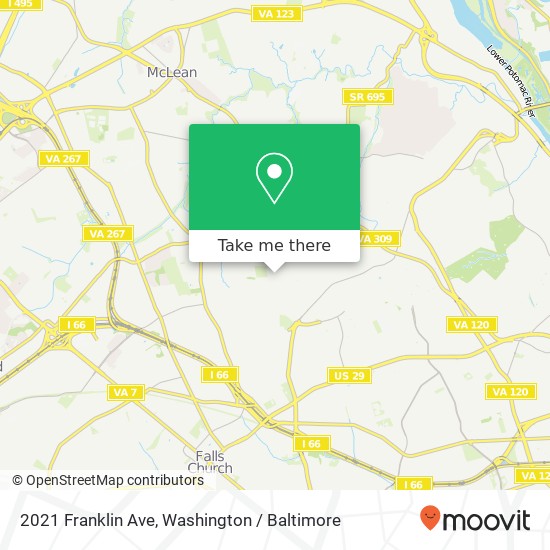 Mapa de 2021 Franklin Ave, McLean, VA 22101