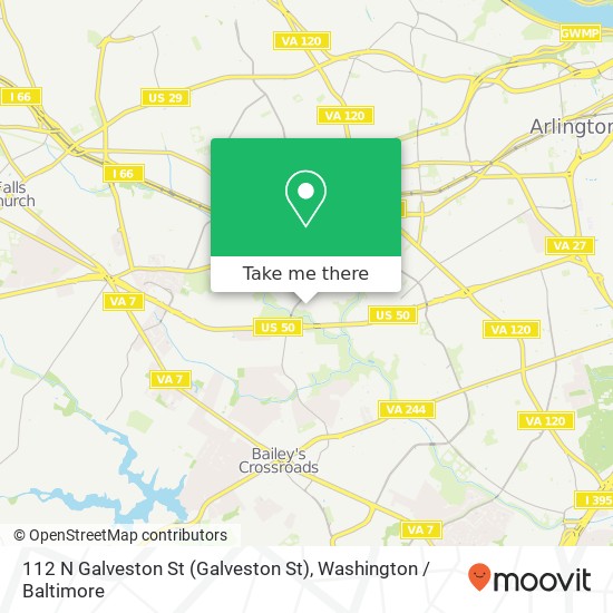 Mapa de 112 N Galveston St (Galveston St), Arlington, VA 22203