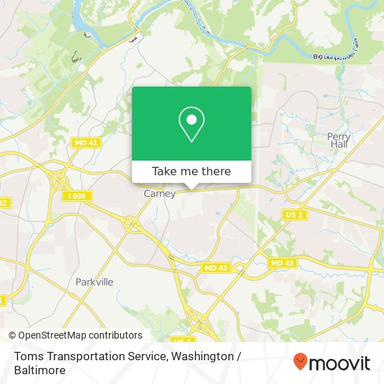 Toms Transportation Service map
