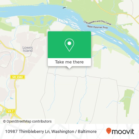 10987 Thimbleberry Ln, Great Falls, VA 22066 map