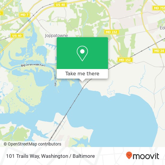 Mapa de 101 Trails Way, Joppa, MD 21085