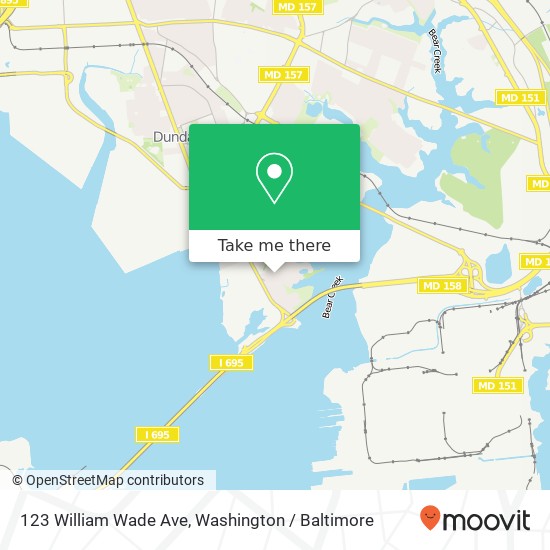 Mapa de 123 William Wade Ave, Dundalk, MD 21222