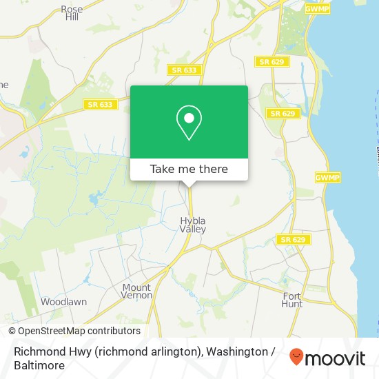 Mapa de Richmond Hwy (richmond arlington), Alexandria, VA 22306