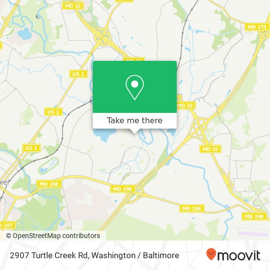 Mapa de 2907 Turtle Creek Rd, Laurel, MD 20724