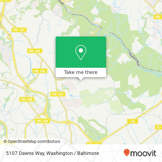 Mapa de 5107 Dawns Way, Ellicott City, MD 21043