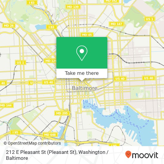 Mapa de 212 E Pleasant St (Pleasant St), Baltimore, MD 21202