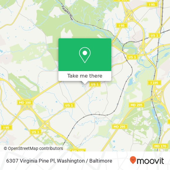 Mapa de 6307 Virginia Pine Pl, Elkridge, MD 21075