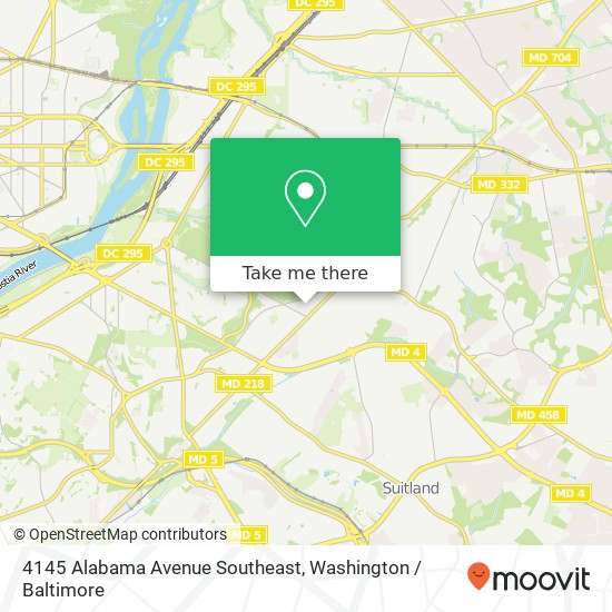 Mapa de 4145 Alabama Avenue Southeast, 4145 Alabama Ave SE, Washington, DC 20019, USA