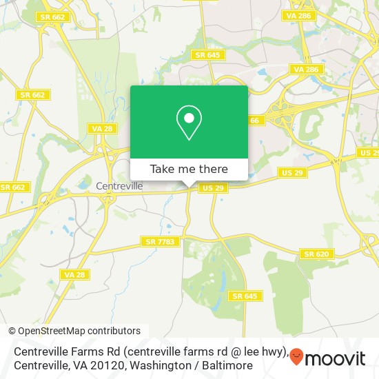 Mapa de Centreville Farms Rd (centreville farms rd @ lee hwy), Centreville, VA 20120