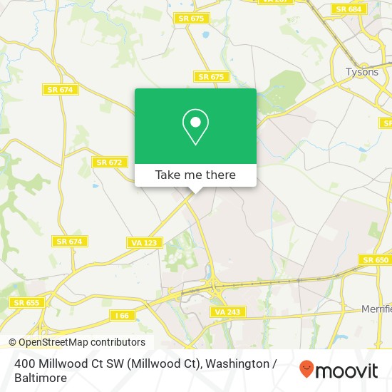 400 Millwood Ct SW (Millwood Ct), Vienna, VA 22180 map