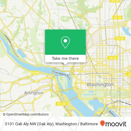 Mapa de 3101 Oak Aly NW (Oak Aly), Washington, DC 20007