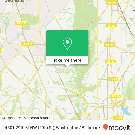 Mapa de 4501 29th St NW (29th St), Washington, DC 20008
