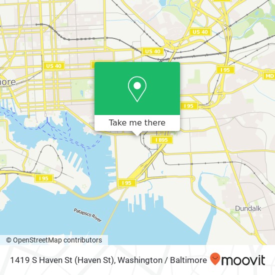 Mapa de 1419 S Haven St (Haven St), Baltimore, MD 21224