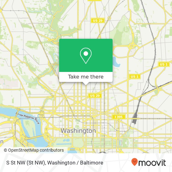 Mapa de S St NW (St NW), Washington, DC 20009