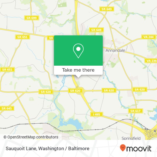 Mapa de Sauquoit Lane, Sauquoit Ln, Annandale, VA 22003, USA