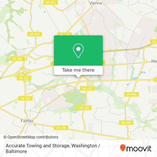 Accurate Towing and Storage map