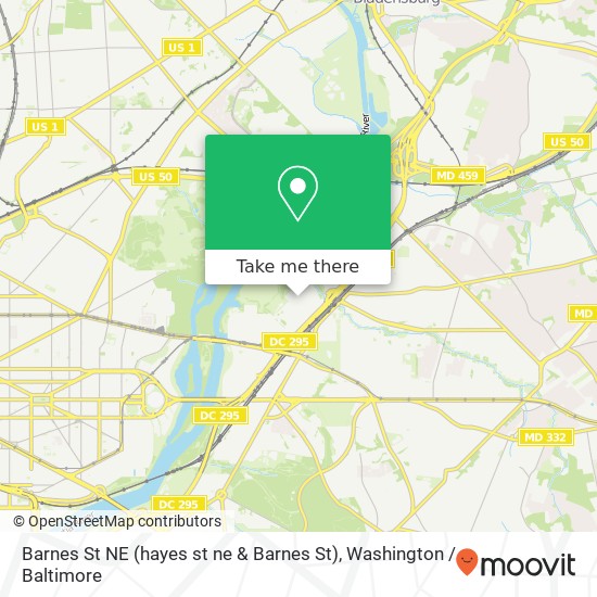 Mapa de Barnes St NE (hayes st ne & Barnes St), Washington, DC 20019