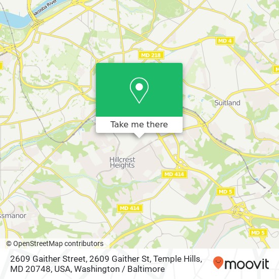 2609 Gaither Street, 2609 Gaither St, Temple Hills, MD 20748, USA map