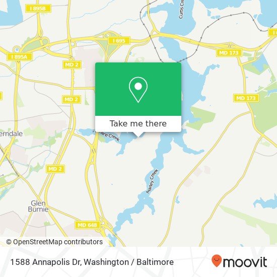 Mapa de 1588 Annapolis Dr, Glen Burnie, MD 21060