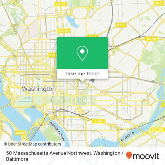 Mapa de 50 Massachusetts Avenue Northwest, 50 Massachusetts Ave NW, Washington, DC 20001, USA