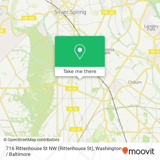 Mapa de 716 Rittenhouse St NW (Rittenhouse St), Washington, DC 20011