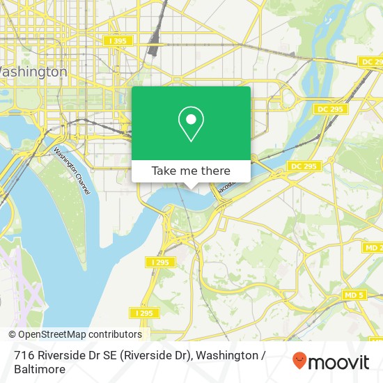 Mapa de 716 Riverside Dr SE (Riverside Dr), Washington Navy Yard, DC 20374