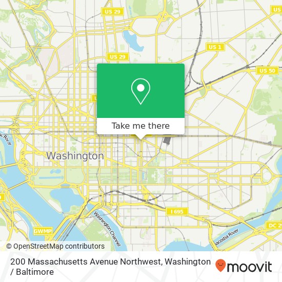 Mapa de 200 Massachusetts Avenue Northwest, 200 Massachusetts Ave NW, Washington, DC 20001, USA