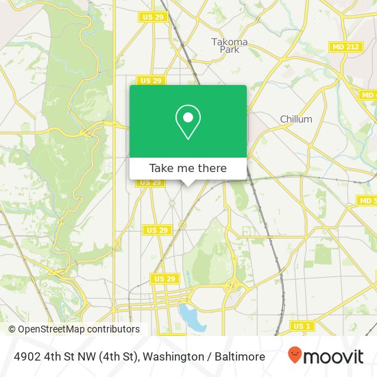 Mapa de 4902 4th St NW (4th St), Washington, DC 20011