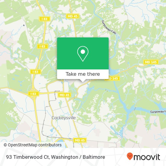 Mapa de 93 Timberwood Ct, Cockeysville, MD 21030