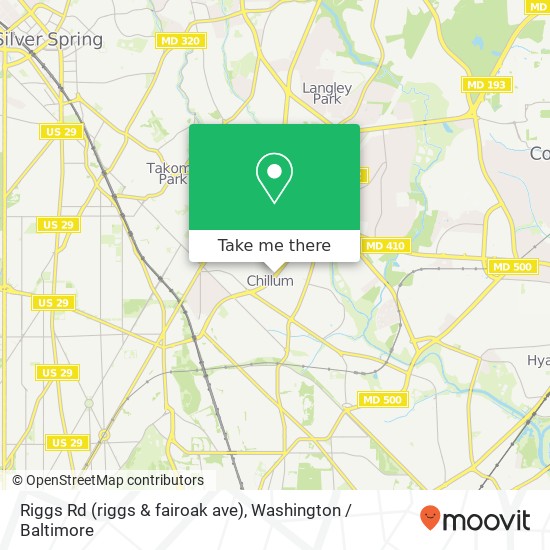 Mapa de Riggs Rd (riggs & fairoak ave), Hyattsville, MD 20783