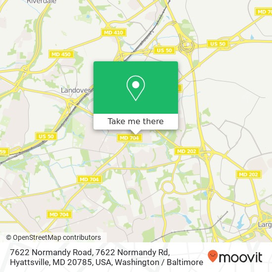 Mapa de 7622 Normandy Road, 7622 Normandy Rd, Hyattsville, MD 20785, USA