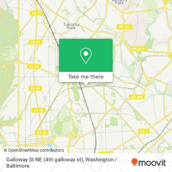 Mapa de Galloway St NE (4th galloway st), Washington, DC 20011