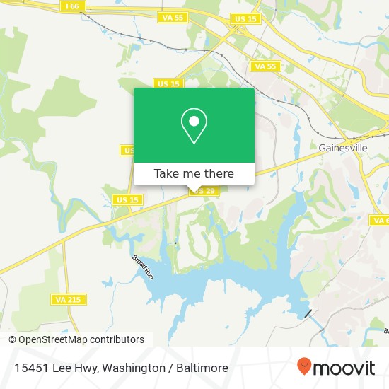 Mapa de 15451 Lee Hwy, Gainesville, VA 20155