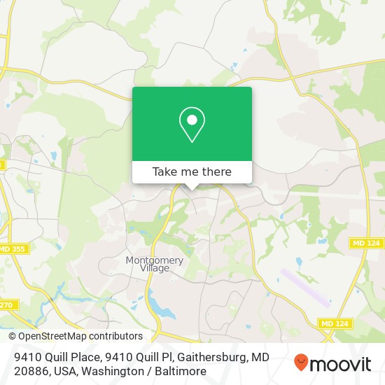 Mapa de 9410 Quill Place, 9410 Quill Pl, Gaithersburg, MD 20886, USA