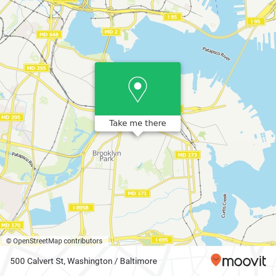 Mapa de 500 Calvert St, Brooklyn, MD 21225