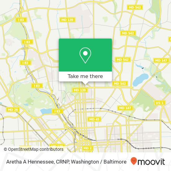 Aretha A Hennessee, CRNP, 201 E University Pkwy map