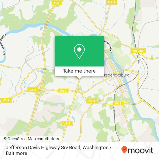 Jefferson Davis Highway Srv Road, Jefferson Davis Hwy Srv Rd & Jefferson Davis Hwy, Fredericksburg, VA 22401, USA map