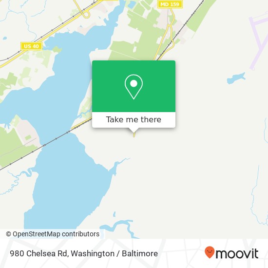 Mapa de 980 Chelsea Rd, Aberdeen, MD 21001