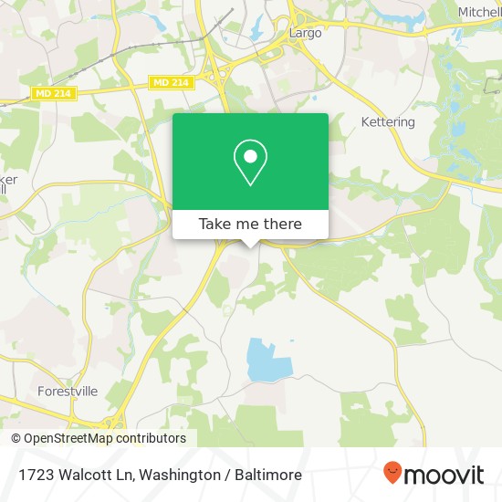 Mapa de 1723 Walcott Ln, Upper Marlboro, MD 20774