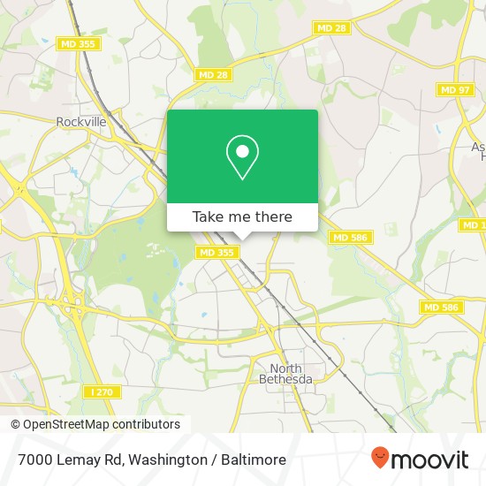 Mapa de 7000 Lemay Rd, Rockville, MD 20851