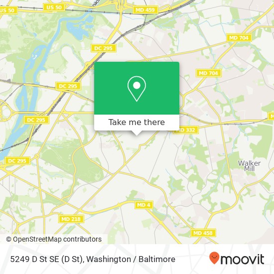 Mapa de 5249 D St SE (D St), Washington, DC 20019