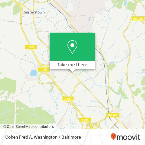 Mapa de Cohen Fred A, 11421 Reisterstown Rd